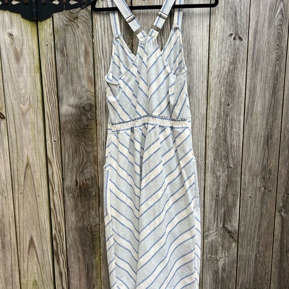 BUCKLE BLACK Blue Stripe Cotton Blend Midi Strap Dress Women’s Large NWT NEW - Picture 9 of 11